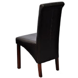 Dining Chairs 2 pcs Brown Faux Leather - Top-Down View