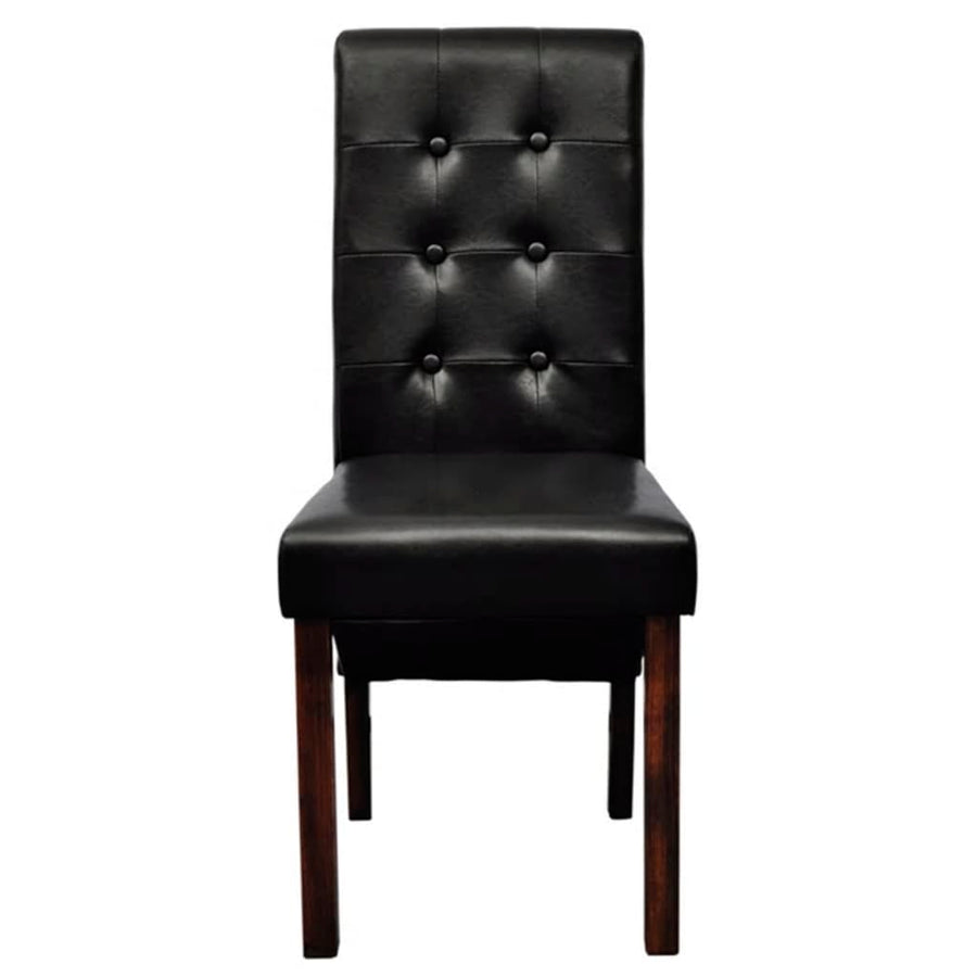 Dining Chairs 2 pcs Black Faux Leather