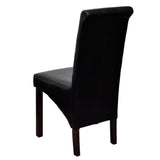 Dining Chairs 2 pcs Black Faux Leather - Top-Down View