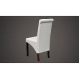 Dining Chairs 2 pcs White Faux Leather - 45-Degree Angle