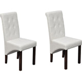 Dining Chairs 2 pcs White Faux Leather - Low Angle