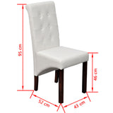 Dining Chairs 2 pcs White Faux Leather - Extra Image