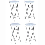 Bar Tables 4 pcs with MDF Tabletop White