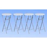 Bar Tables 4 pcs with MDF Tabletop White - Front View