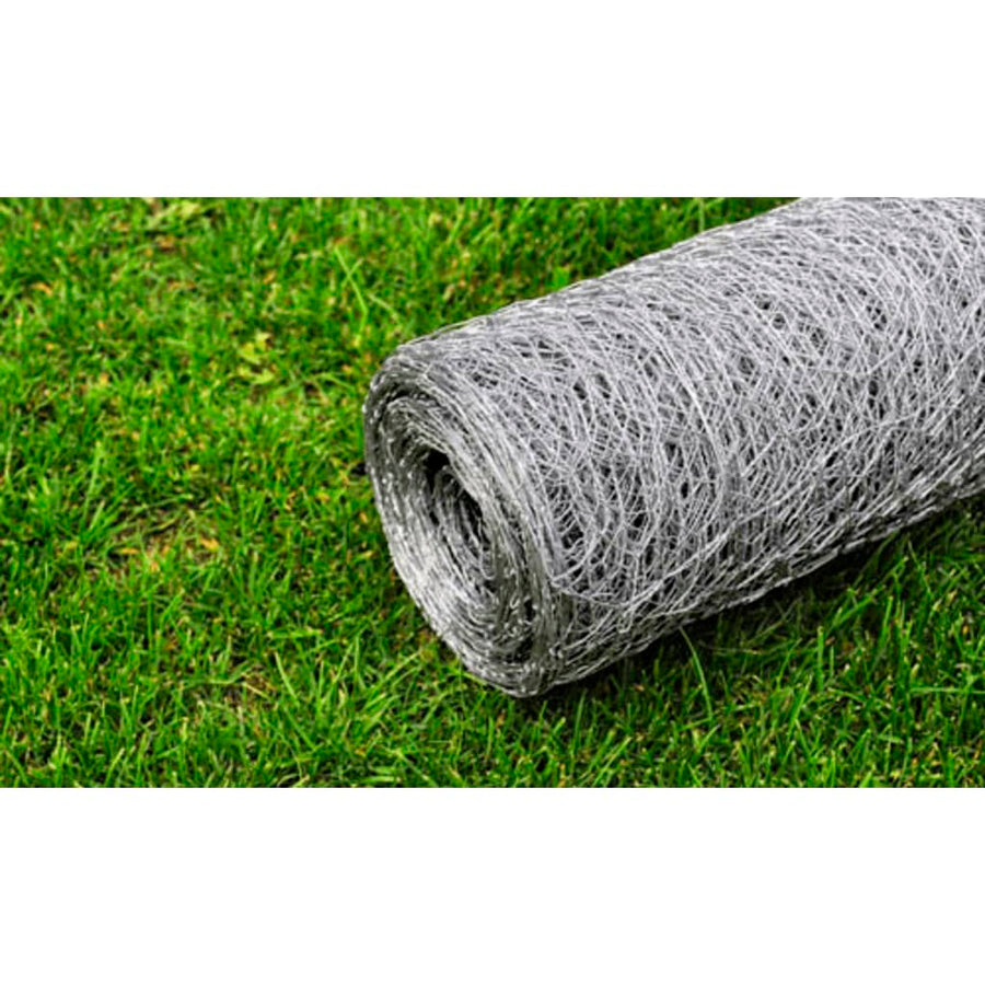 Mesh Fence Galvanised Steel Hexagon 1x25 m Silver