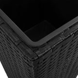 3 Rattan Flower Raised Beds Black - Close-Up Angle