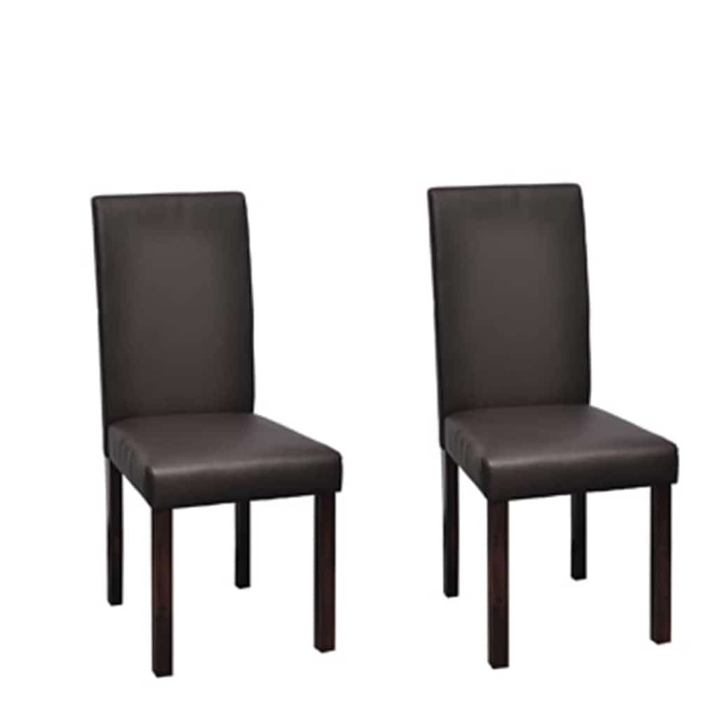 Dining Chairs 2 pcs Brown Faux Leather