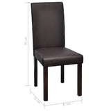 Dining Chairs 2 pcs Brown Faux Leather - 45-Degree Angle