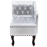 Chaise Longue Silver Faux Leather - Top-Down View