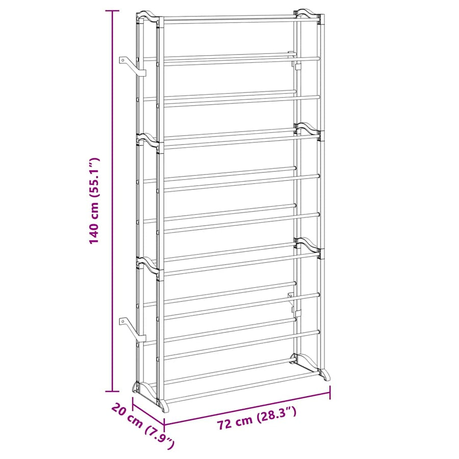 10-tier Shoe Rack 2 pcs