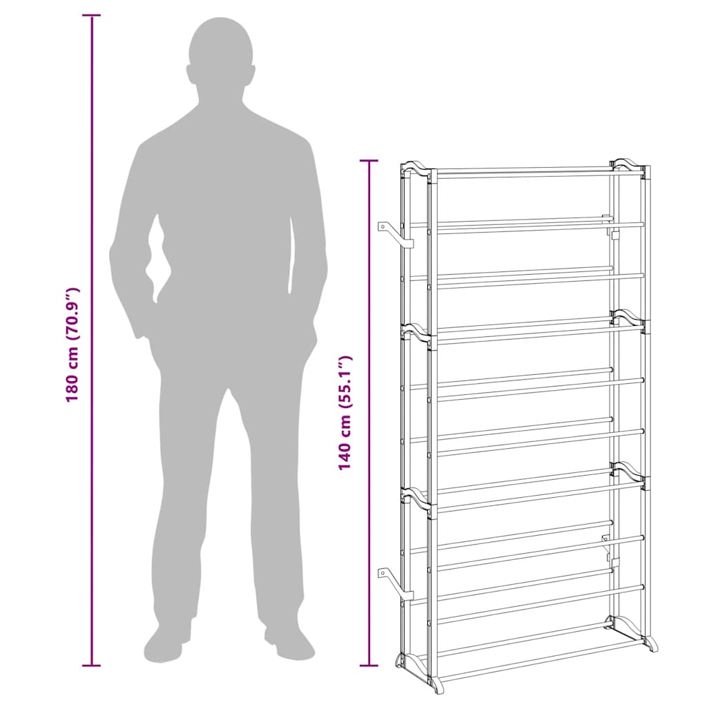 10-tier Shoe Rack 2 pcs