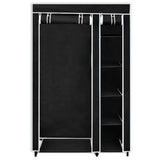 Folding Wardrobe Black 110 x 45 x 175 cm - Side View