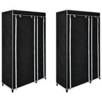Fabric Wardrobes 2 pcs Black