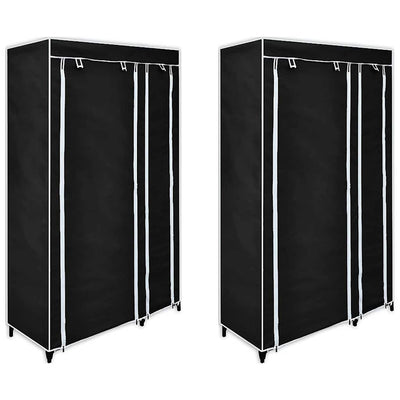 Fabric Wardrobes 2 pcs Black