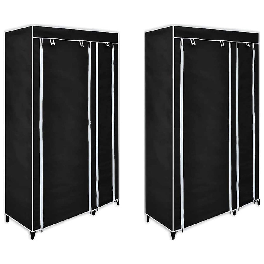 Fabric Wardrobes 2 pcs Black