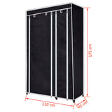 Wardrobes 2 pcs Black Fabric - Low Angle