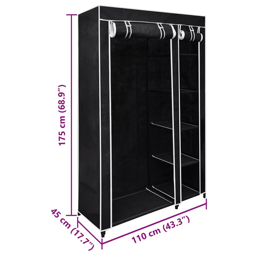 Fabric Wardrobes 2 pcs Black