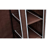 Fabric Wardrobe Brown - Rear View