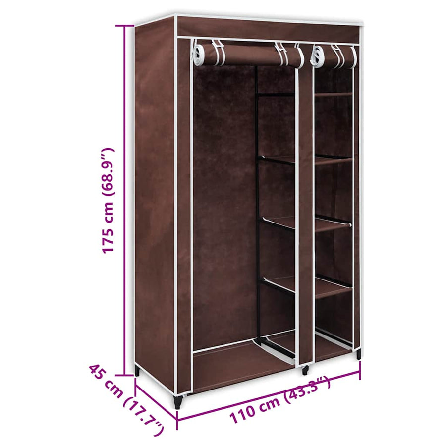 Fabric Wardrobe Brown
