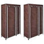 Fabric Wardrobes 2 pcs Brown