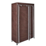 Fabric Wardrobes 2 pcs Brown - Front View