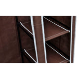 Fabric Wardrobes 2 pcs Brown - Rear View