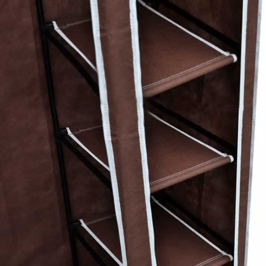Fabric Wardrobes 2 pcs Brown