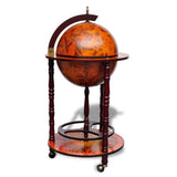 Globe Bar Wine Stand Eucalyptus Wood - Front View
