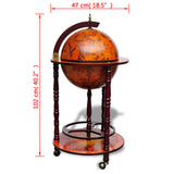 Globe Bar Wine Stand Eucalyptus Wood - Low Angle