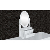 Vanity Makeup Table with Oval Swing Mirror MDF - Front View