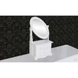 Vanity Makeup Table with Oval Swing Mirror MDF - Side View