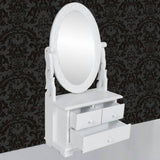 Vanity Makeup Table with Oval Swing Mirror MDF - 45-Degree Angle