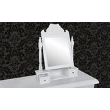 Vanity Makeup Table with Rectangular Swing Mirror MDF - Front View