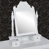 Vanity Makeup Table with Rectangular Swing Mirror MDF - 45-Degree Angle