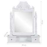 Vanity Makeup Table with Rectangular Swing Mirror MDF - Rear View