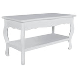 Coffee Table 2 Tiers MDF White - Front View