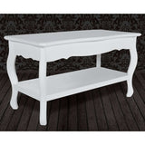 Coffee Table 2 Tiers MDF White - Side View
