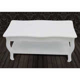 Coffee Table 2 Tiers MDF White - 45-Degree Angle