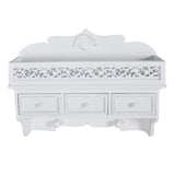 Wall Shelf/Peg with 3 Drawers 2 Hooks - Front View