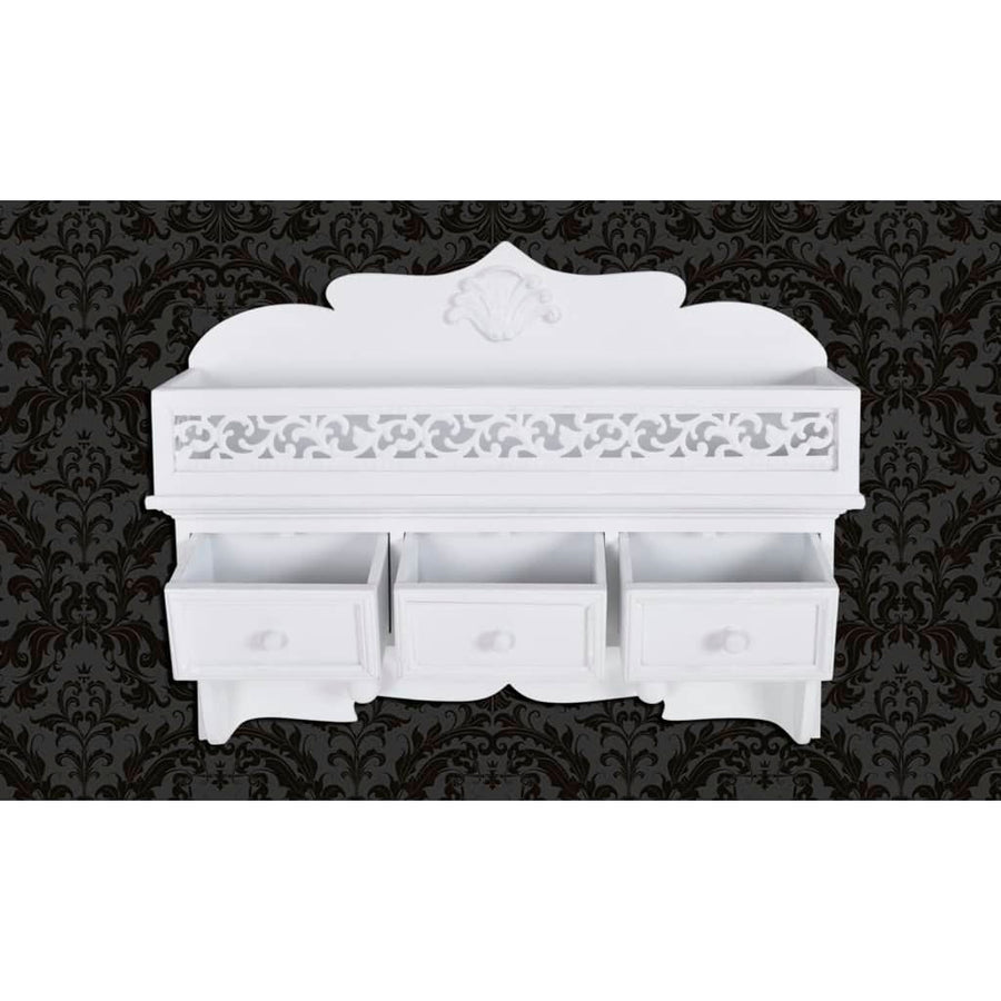 Wall Shelf/Peg with 3 Drawers 2 Hooks