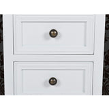 Nightstands 2 pcs with 2 Drawers MDF White - Rear View