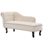 Chaise Longue Cream White Faux Leather