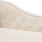 Chaise Longue Cream White Faux Leather