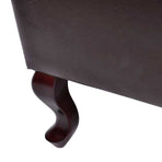 Armchair with Footstool Dark Brown Faux Leather