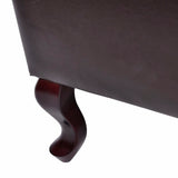 Armchair with Footstool Dark Brown Faux Leather - Top-Down View