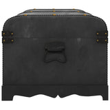 Wooden Treasure Chest Large Black - Rear View