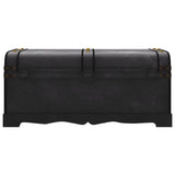 Wooden Treasure Chest Large Black - Close-Up Angle