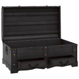 Wooden Treasure Chest Large Black - Low Angle