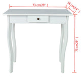 Console Table MDF White - Top-Down View