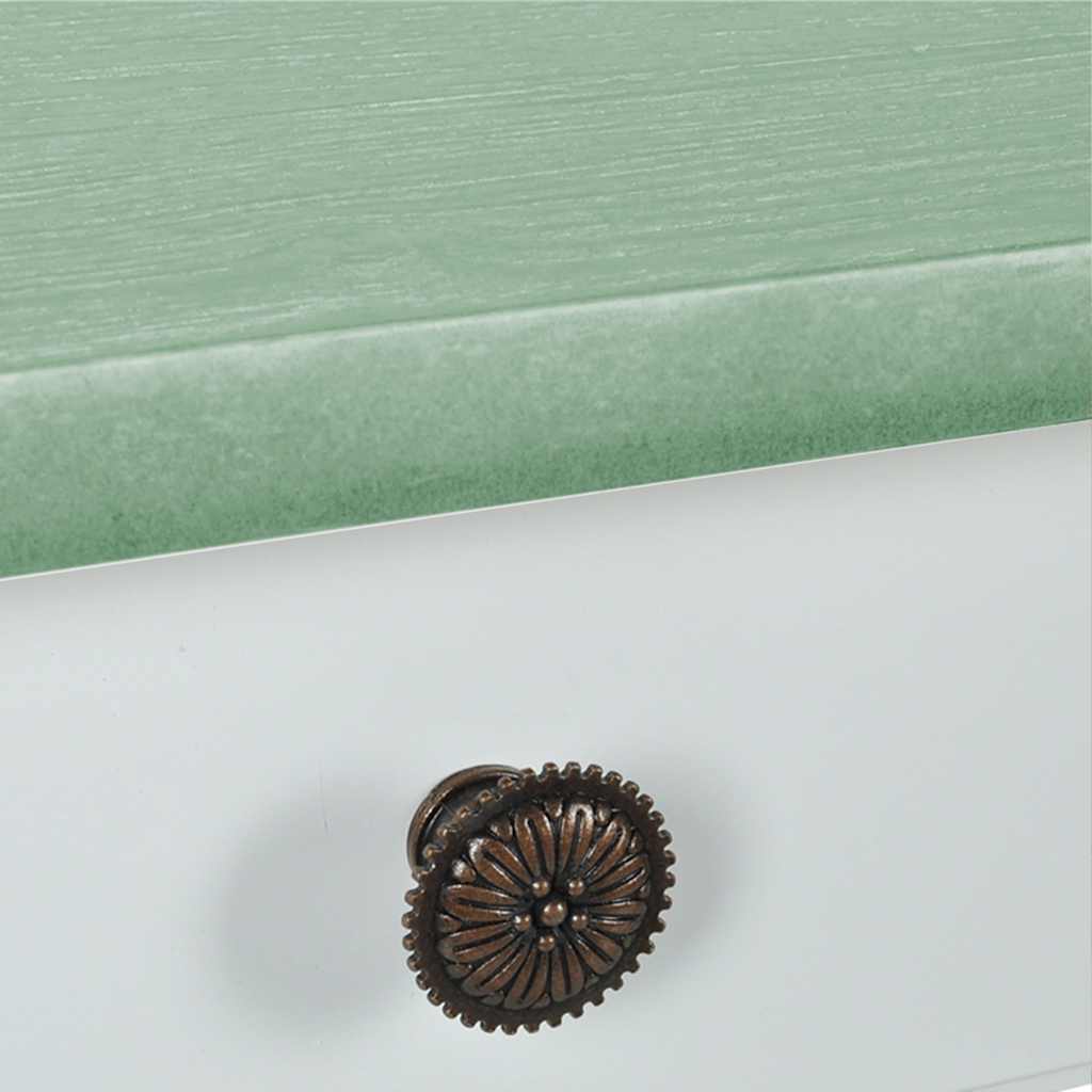 Console Table MDF White and Greyish Green